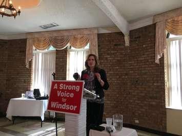 Sandra Pupatello officially announces her intention to seek the Liberal nomination for Windsor West in the 2019 federal election, at the Fogolar Furlan Club, August 16, 2019. Photo by Paul Pedro/Blackburn News.