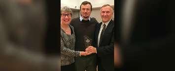 Dr. Richard and Pauline Kniaziew with Simon Whitfield. November 23, 2019. (Photo courtesy of Barrie Shepley).