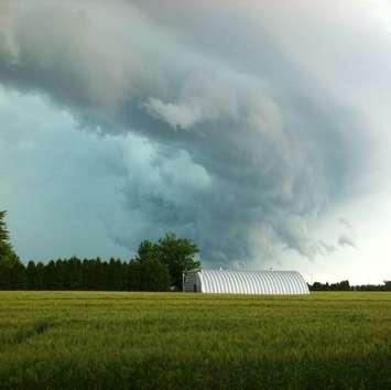 Storm clouds, June 18, 2014. (Photo courtesy of Amy via the Blackburn Radio app)