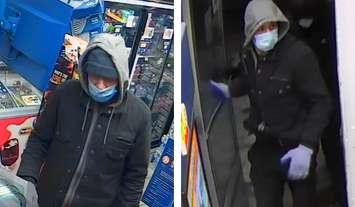 (Photos of suspects in two armed robberies courtesy of Windsor Police Services.)