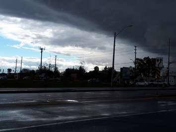 Clouds indicating a passing thunderstorm are seen in east Windsor, October 20, 2018. Photo by Mark Brown/Blackburn News.