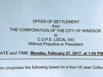 Four year settlement for City of Windsor inside workers.  February 27th, 2017.  (Photo by Paul Pedro)
