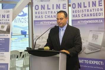 Ray Mensour, exectutive director of recreation and culture for the city of Windsor, discusses the city's updated registration platform for parks and recreation at the Windsor International Aquatic and Training Centre on August 16, 2018. Photo by Mark Brown/Blackburn News.