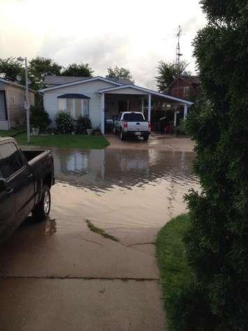 A photo of flooding in McGregor on August 11, 2014. (Photo submitted by Karlie Lauren Herold via Facebook)