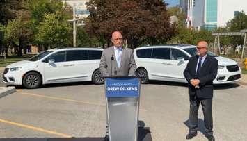Windsor Mayor Drew Dilkens and Essex County Warden Gary McNamara announce more prizes for the WEVax to Win lottery, September 17, 2021. (Via City of Windsor Facebook) 