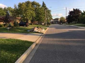 Flood debris seen on Watson Ave. in Windsor on October 3, 2016. (Submitted photo)