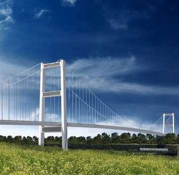 An artist rendering of the possible suspension design of the Gordie Howe International Bridge, courtesy of Infrastructure Canada.