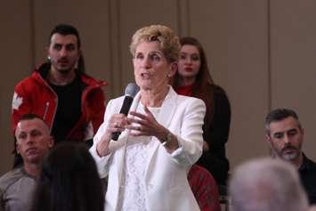 Ontario Premier Kathleen Wynne answers questions during a townhall meeting at the St. Clair Centre for the Arts in Windsor, February 15, 2018. Photo by Mark Brown/Blackburn News.
