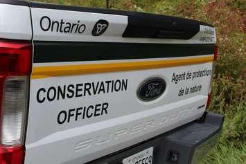 Ontario Ministry of Natural Resources and Forestry conservation officer's vehicle. Photo courtesy Ontario MNRF.