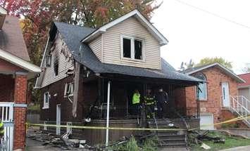 Windsor Fire Service at the scene of a fatal fire on Rankin Ave. in west Windsor, October 26, 2016. (Photo by Maureen Revait)