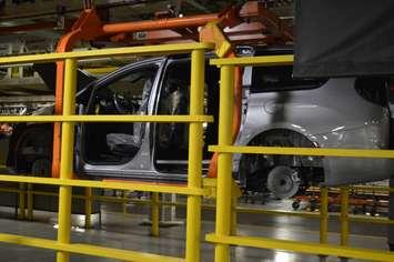 A minivan in production at the Chrysler Windsor Assembly plant, December 7, 2018.  Photo by Mark Brown/Blackburn News.