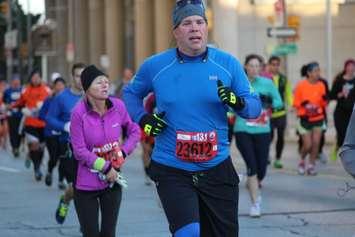 Runners during the 2014 Detroit Free Press Marathon.  (Photo by Adelle Loiselle)