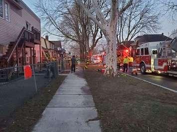 Fire crews attend a house fire on Saturday, April 1, 2023 in the area of Watkins Street in Windsor. (Submitted photo)