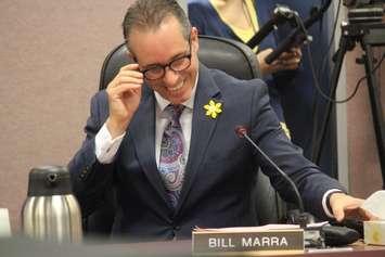 Windsor Ward 8 councillor Bill Marra smiles before a city council meeting on April 23, 2018. Marra announced afterwards that he will not run for relection. Photo by Mark Brown/Blackburn News.