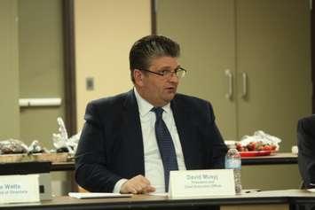 Windsor Regional Hospital president and CEO David Musyj during a board meeting on February 1, 2018. Photo by Mark Brown/Blackburn News.