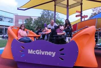 Grand opening of the Play McGivney accessible playground, September 5, 2017. (Photo by Maureen Revait) 