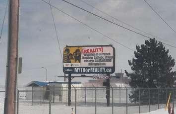 Advertisement from the French Catholic board on a billboard near Windsor Airport. (Photo courtesy Alan Halberstadt)