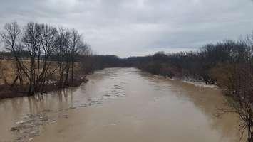 Thamesville & Chatham brace for flooding  on Friday. Photo taken Feb 22, 2018. (Photo courtesy of Lower Thames Valley Conservation Authority)