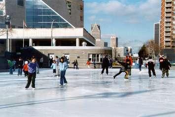 Public skating at Charles Clark Square. Dec 11, 2018. (Photo courtesy of City of Windsor)