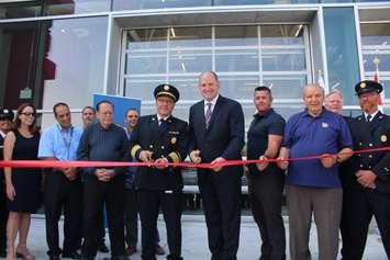 Ribbon cutting at Windsor Fire Station 6 and the new emergency command centre, September 21, 2017. (Photo by Maureen Revait) 